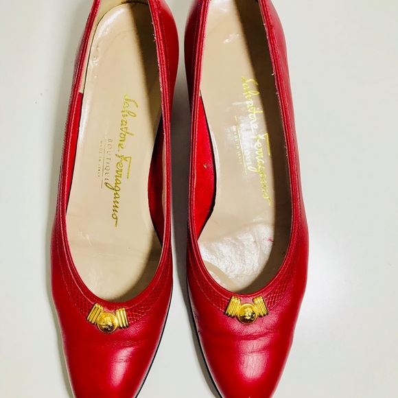 Salvatore ferragamo boutique red vintage heels - Picture 6 of 8